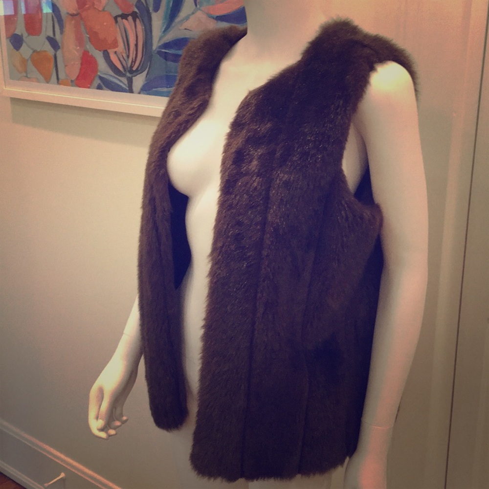 Faux fur brown vest